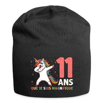 Licorne Dab Cadeau 11 Ème Anniversaire 11 Ans - Bonnet en jersey - noir - Devant