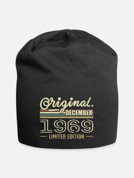 Décembre 1969 anniversaire Décembre 1969 Décembre - Bonnet en jersey - noir