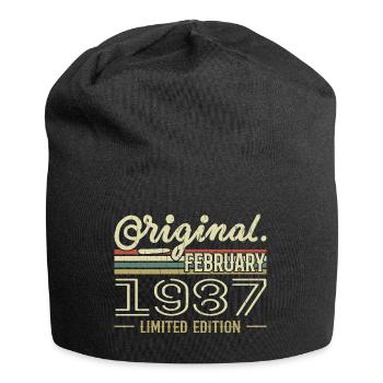 February 1987 Gift - February 1987 Birthday - Jersey Beanie - black - Front