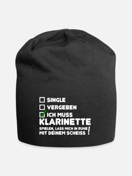 Single vergeben Klarinette spielen Musikinstrument - Jersey-Beanie - Schwarz