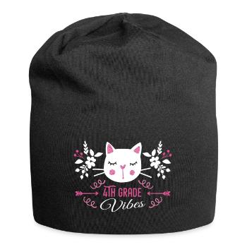 4th grade | Grade Vibes Back to School Cute Cat - Bonnet en jersey - noir - Devant