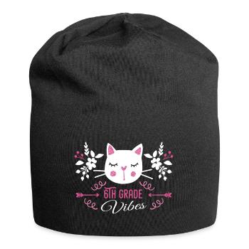 6th grade | Grade Vibes Back to School Cute Cat - Bonnet en jersey - noir - Devant