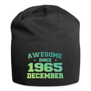 December 1965 Birthday - December 1965 Gift - Jersey Beanie - black - Front