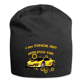 Je suis gars typique avec voiture cool - Bonnet en jersey - noir - Devant