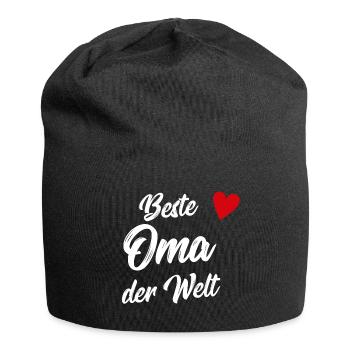 Oma Geschenk | Beste Oma der Welt für Großmutter - Jersey-Beanie - Schwarz - Vorne
