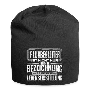 FLUGBEGLEITER - Leben - Jersey-Beanie - Schwarz - Vorne