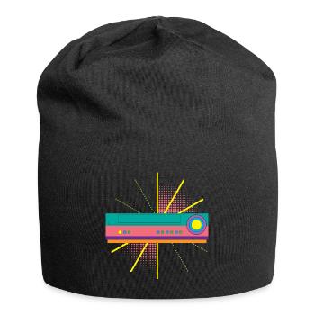 Funny VHS VCR Vintage 90s 80s Shirt Gift - Jersey Beanie - black - Front