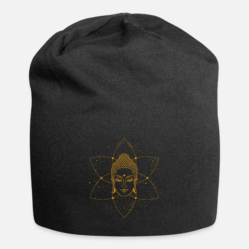 Buddha Lotus - Jersey-Beanie - Schwarz