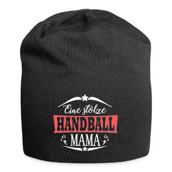 Handball Mama Handballer Geschenk Handballspieler - Jersey-Beanie - Schwarz - Vorne