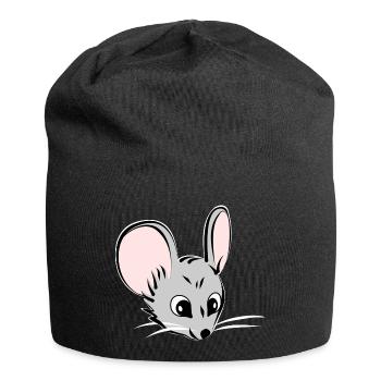 Souris tête de souris - Bonnet en jersey - noir - Devant