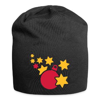 Weihnachten - Jersey-Beanie - Schwarz - Vorne