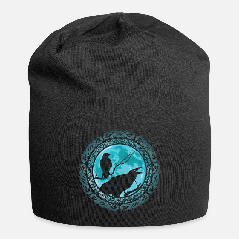 Odins Raben Hugin und Munin Wikinger - Jersey-Beanie - Schwarz