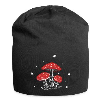 Mushroom mushrooms toadstools Amanita - Jersey Beanie - black - Front