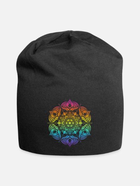 Mandala - Jersey Beanie - black