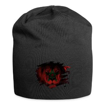 Morocco Lion Flag Paint Splatter - Jersey Beanie - black - Front