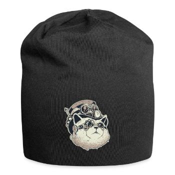 Steampunk Cat - Jersey Beanie - black - Front