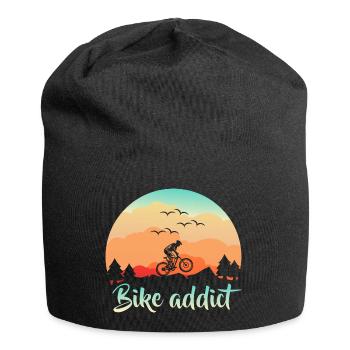 Silhouette de vélo de vélo de montagne drôle - Bonnet en jersey - noir - Devant
