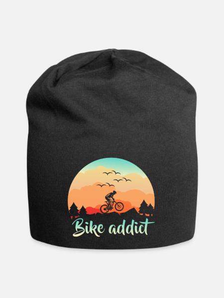Lustiges Mountainbike Fahrrad Silhouette - Jersey-Beanie - Schwarz