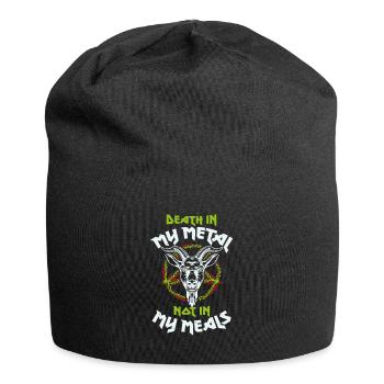 Death in my Metal not in my Meals - Vegan Veganer - Jersey-Beanie - Schwarz - Vorne