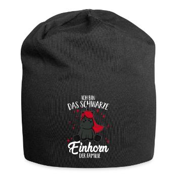 Das schwarze Einhorn der Familie - Metal Rock - Jersey-Beanie - Schwarz - Vorne
