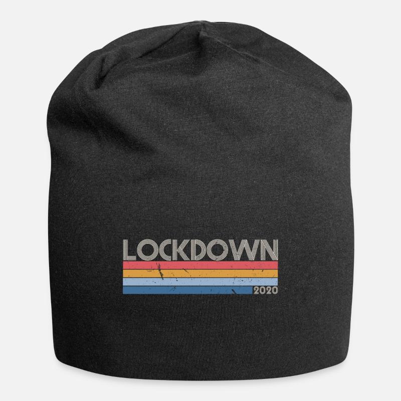 Vintage Lockdown Social Distancing 2020 - Jersey Beanie - black