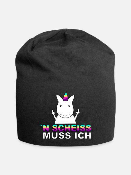 Einhorn N Scheiss muss ich. - Jersey-Beanie - Schwarz