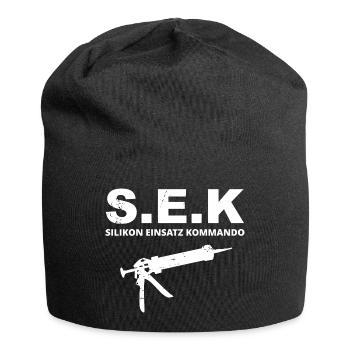 Fliesenleger Silikon Einsatz Kommando - Jersey-Beanie - Schwarz - Vorne