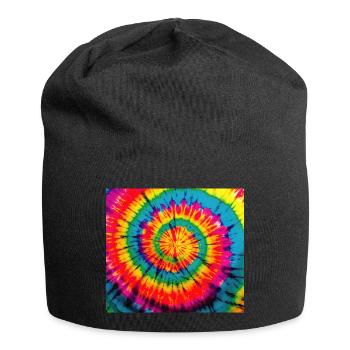 Hippie Colorful Colored - Jersey Beanie - black - Front