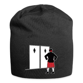 Funny Scotland Kilt Bagpipe Rock Toilett - Jersey Beanie - black - Front
