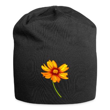 Blume - Jersey-Beanie - Schwarz - Vorne