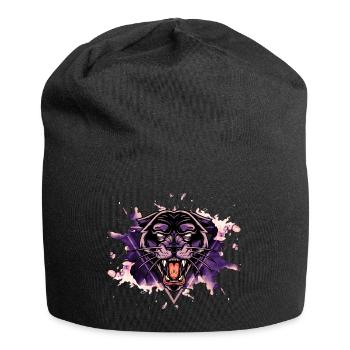 Panther Panter Purple Black Splash Predator Animal - Jersey Beanie - black - Front