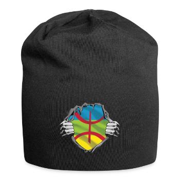 the Amazigh flag in the guts - Jersey Beanie - black - Front