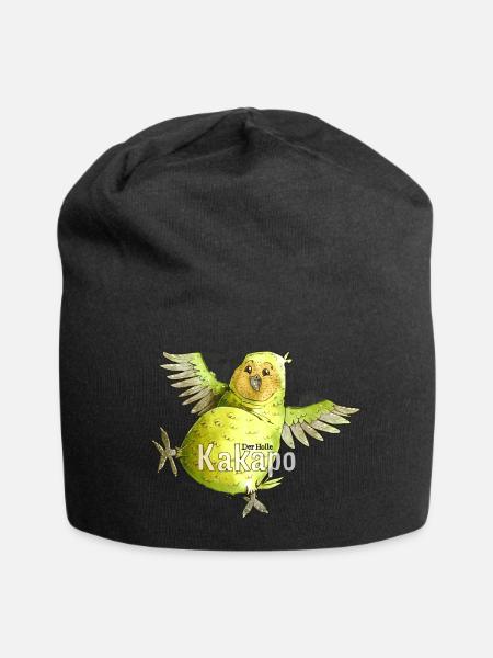 Kakapo Vogel - Jersey-Beanie - Schwarz