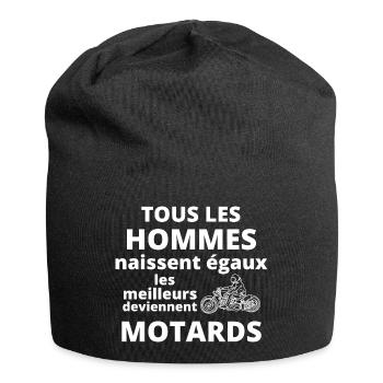 Tous les hommes naissent égaux , motard - Bonnet en jersey - noir - Devant