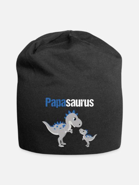 Papasaurus Dinosaurier für Papa Vatertag Geschenk - Jersey-Beanie - Schwarz
