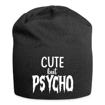 CUTE but PSYCHO - Psycho but SUSS - Jersey Beanie - black - Front