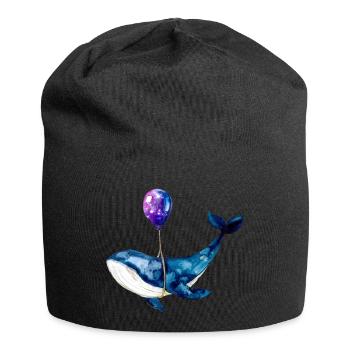 Wal Luftballon Whale Balloon Watercolor Shirt - Jersey Beanie - black - Front