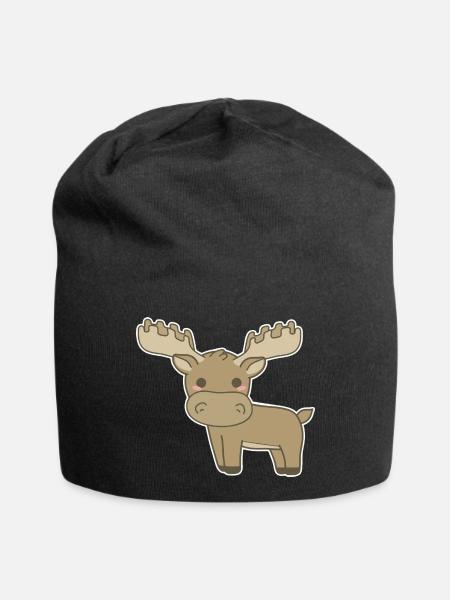 Elch - Jersey-Beanie - Schwarz