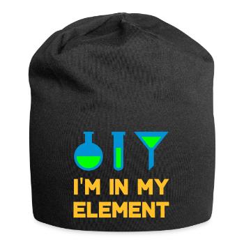 Je suis dans mon élément (flacon, éprouvette, entonnoir) - Bonnet en jersey - noir - Devant