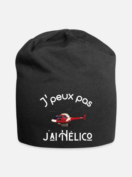 Je Peux Pas J'ai Hélico (Hélicoptère) - Bonnet en jersey - noir