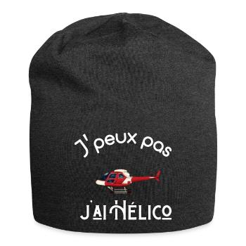 Je Peux Pas J'ai Hélico (Hélicoptère) - Bonnet en jersey - charbon - Devant