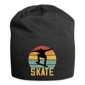 Skate Retro Vintage Skater Skatebord Skatebording - Bonnet en jersey - noir - Devant