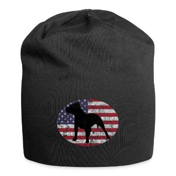 Pitbull Dog American Staffordshire USA Staffy - Bonnet en jersey - noir - Devant