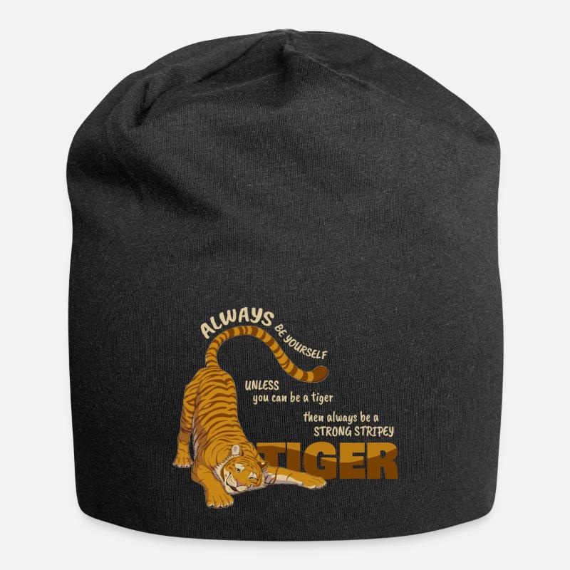 Sei immer du selbst,außer du kannst ein Tiger sein - Jersey-Beanie - Schwarz