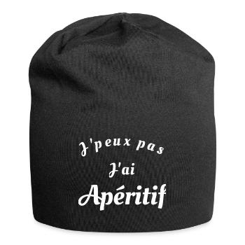 T-shirt drôle J'peux pas j'ai Apéritif - Bonnet en jersey - noir - Devant