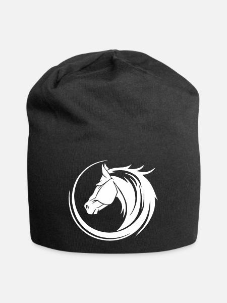 Cheval Équitation Équitation Sport équestre Tribal - Bonnet en jersey - noir