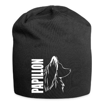 PAPILLON Profil Hunde Hund Wilsigns - Jersey-Beanie - Schwarz - Vorne