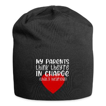 my parents think they are in charge that is - Jersey Beanie - black - Front