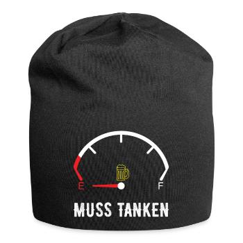 Bier Tanken - Jersey-Beanie - Schwarz - Vorne
