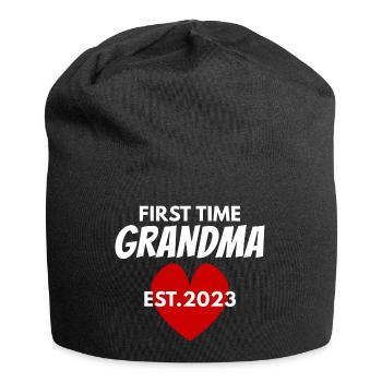 Oma zum ersten Mal - Oma 2023 - Jersey-Beanie - Schwarz - Vorne